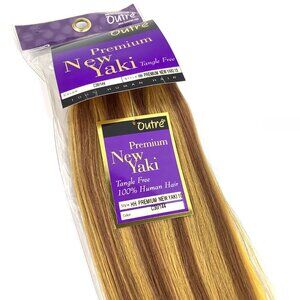 10" Outre Premium New Yaki 100% Human Hair Extensions Color C30/144 Tangle-Free